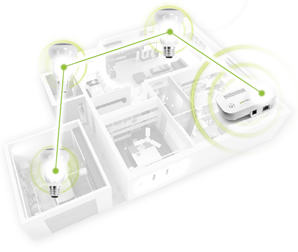 Wireless lighting passing information across light bulbs